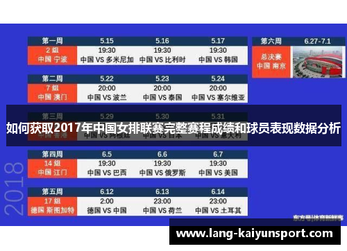 如何获取2017年中国女排联赛完整赛程成绩和球员表现数据分析